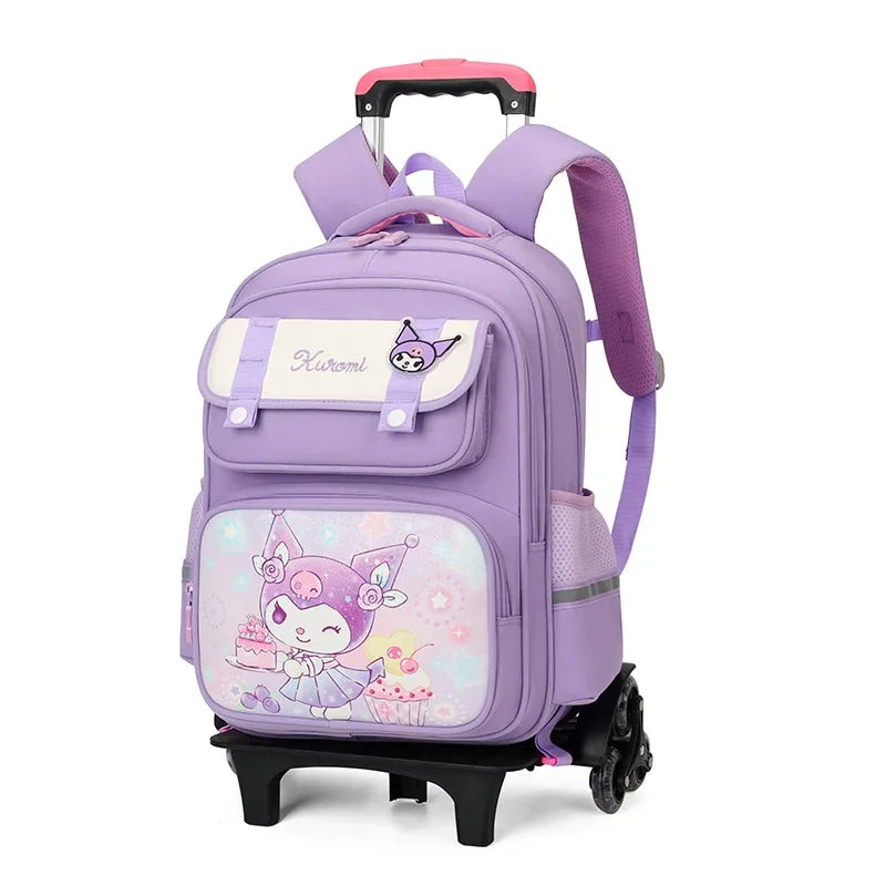 Kuromi Backpack with Trolley – Cute School Bag for Children, Lightweight