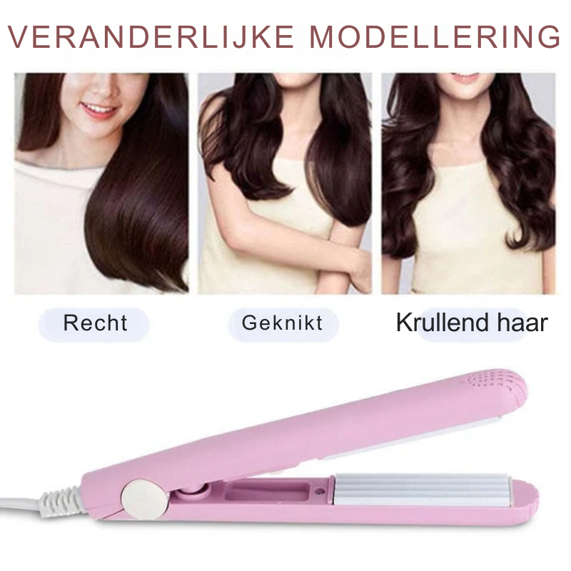 Bella – Mini krultang 2-in-1 keramisch toermalijn – snel & compact stylen