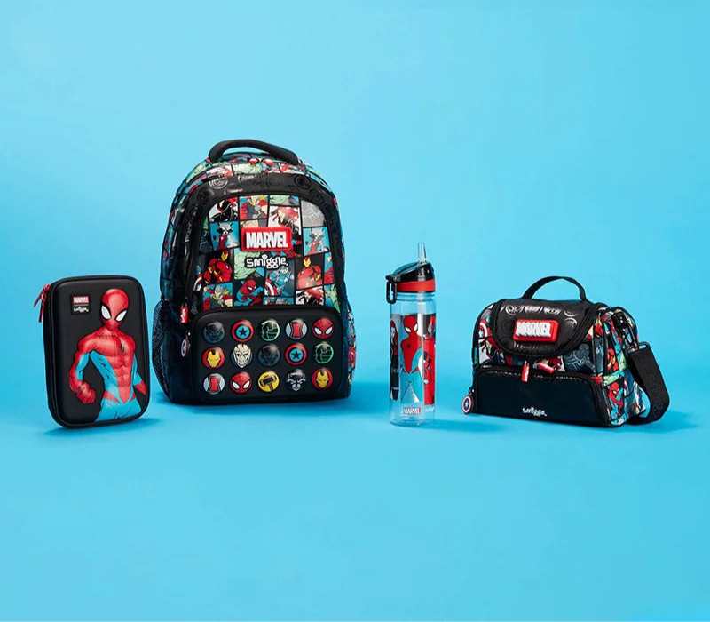 HeroBag – Spider-Man schooltas set jongen 4-delig – lunch & schoolspullen
