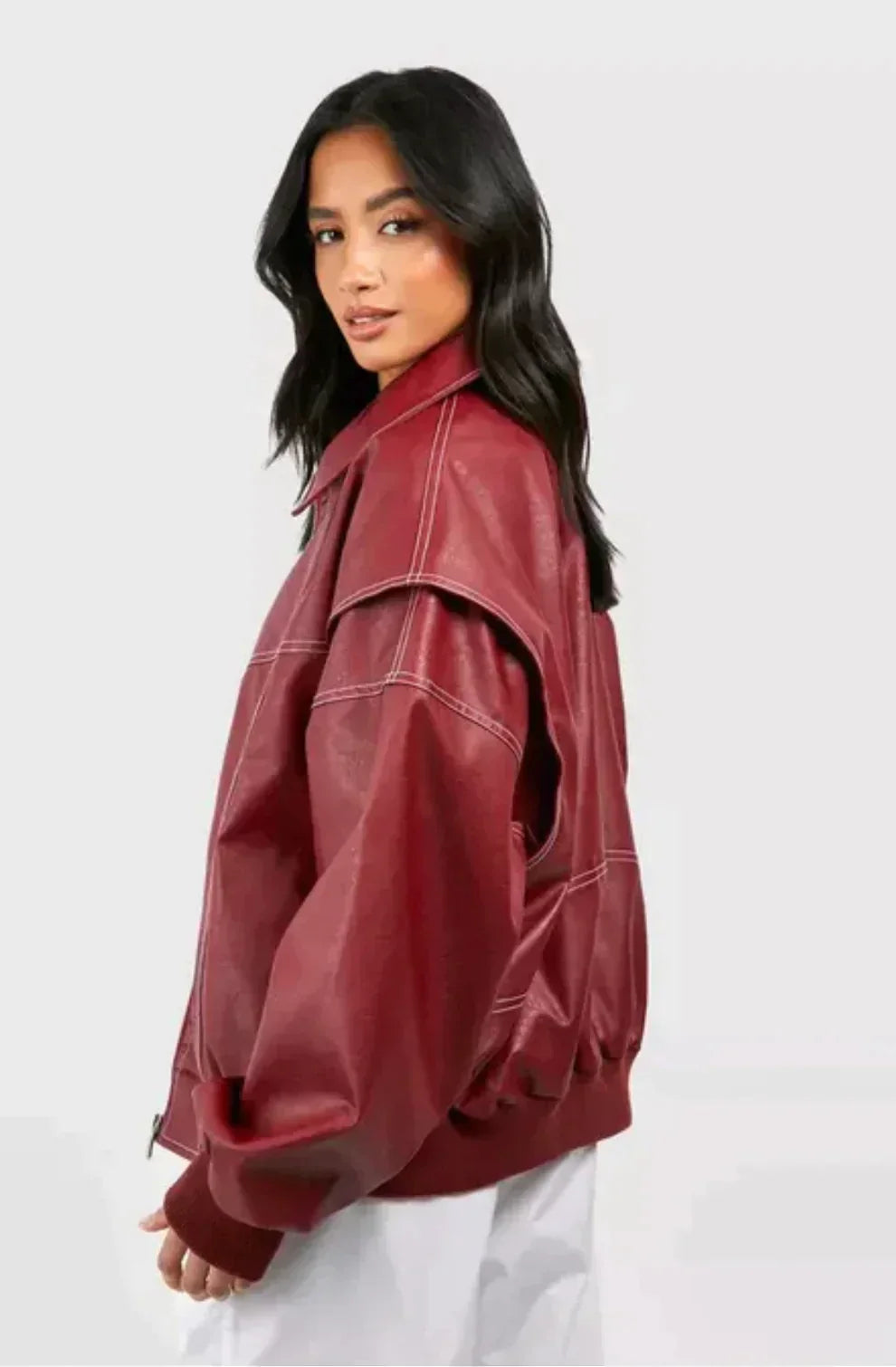 Liva | Oversized Vegan Leren Jas – Modern, Stijlvol & Diervriendelijk