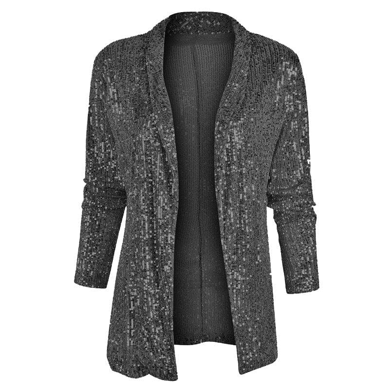 Melzano blazer vest met glitter pailletten