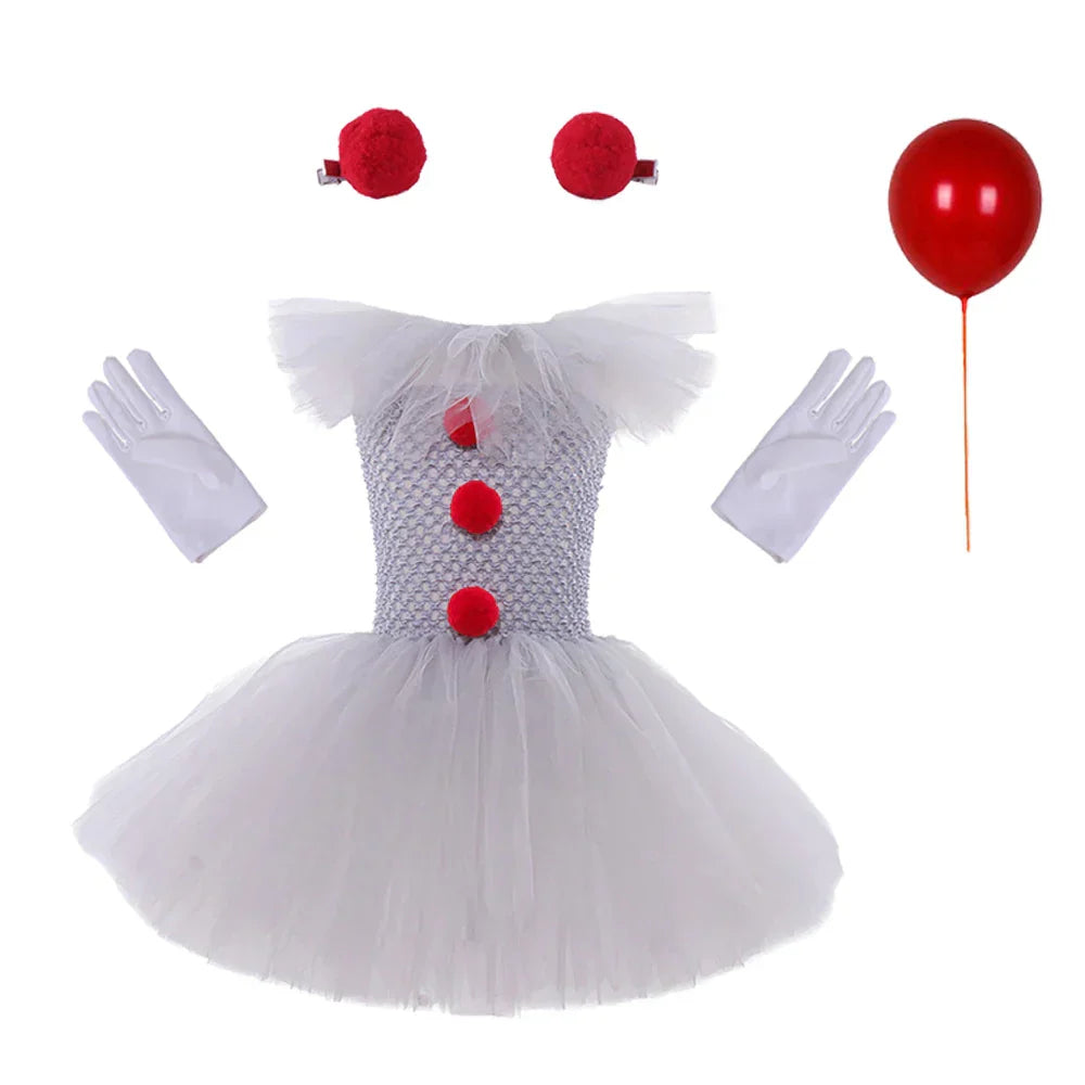 MoonCarnival – Girls clown tutu dress – Halloween costume