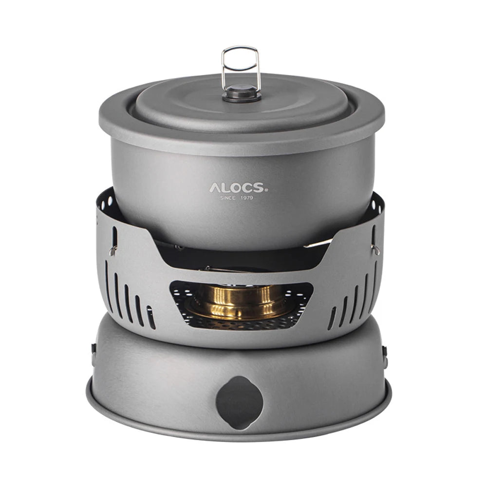 Draagbare Outdoor Kookset – Lichtgewicht Kampeer Kookgerei met Windscherm