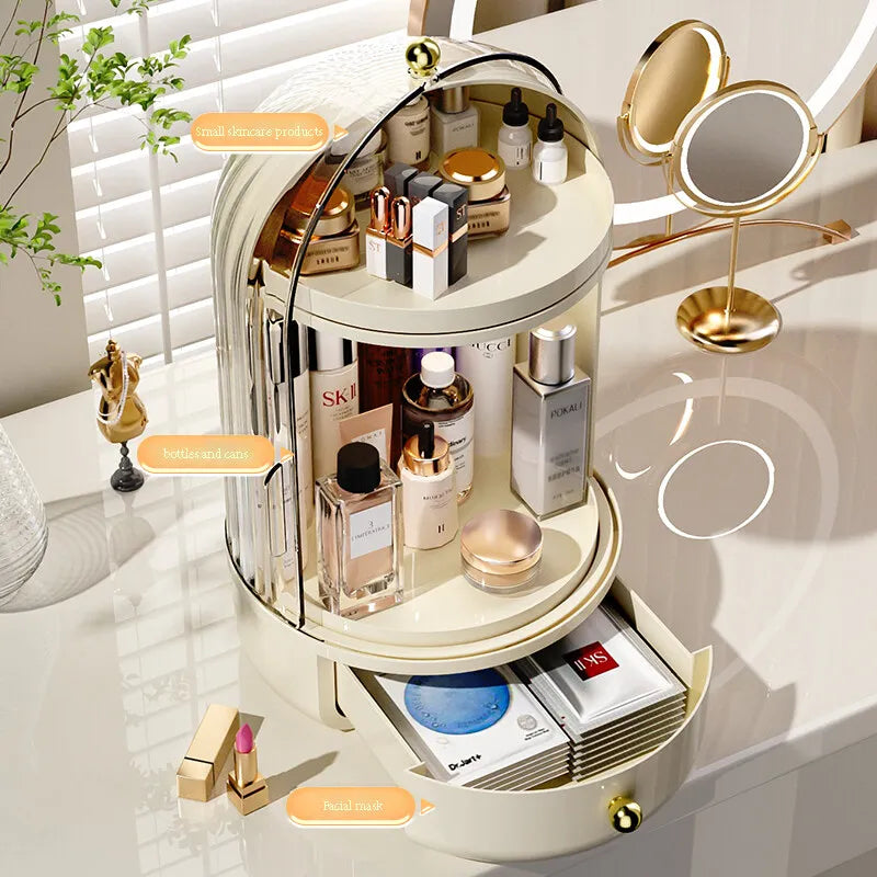 Ginseng Serum Skincare Organizer – 360° Draaibare Make-up Display