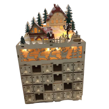 Nordlicht – Houten kerst adventskalender rendierdorp – 24 laden
