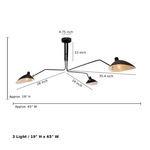 Industriva – Serge ceiling lamp with adjustable swivel arms