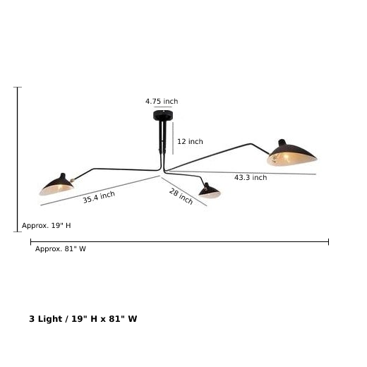 Industriva – Serge ceiling lamp with adjustable swivel arms