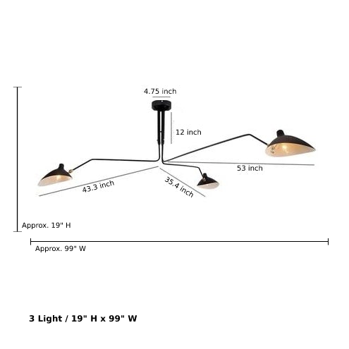 Industriva – Serge ceiling lamp with adjustable swivel arms