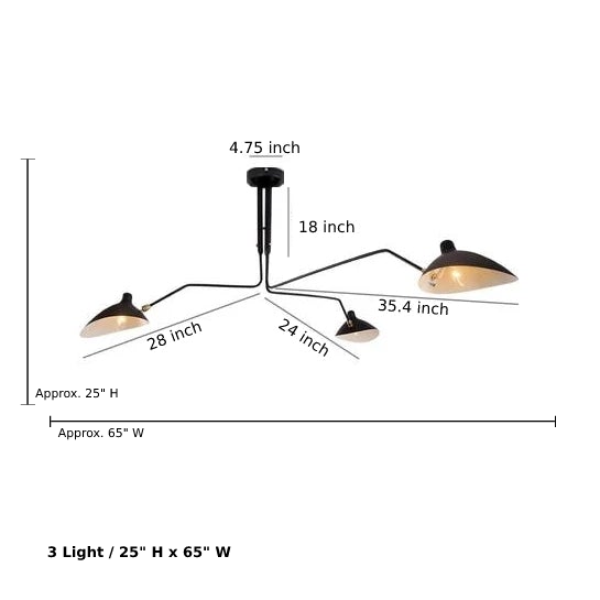 Industriva – Serge ceiling lamp with adjustable swivel arms