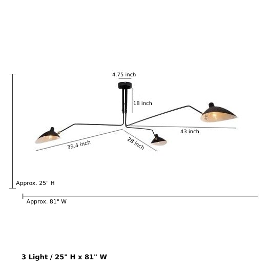 Industriva – Serge ceiling lamp with adjustable swivel arms