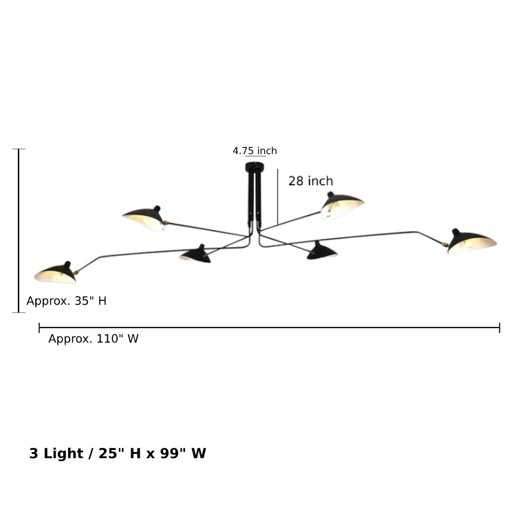 Industriva – Serge ceiling lamp with adjustable swivel arms