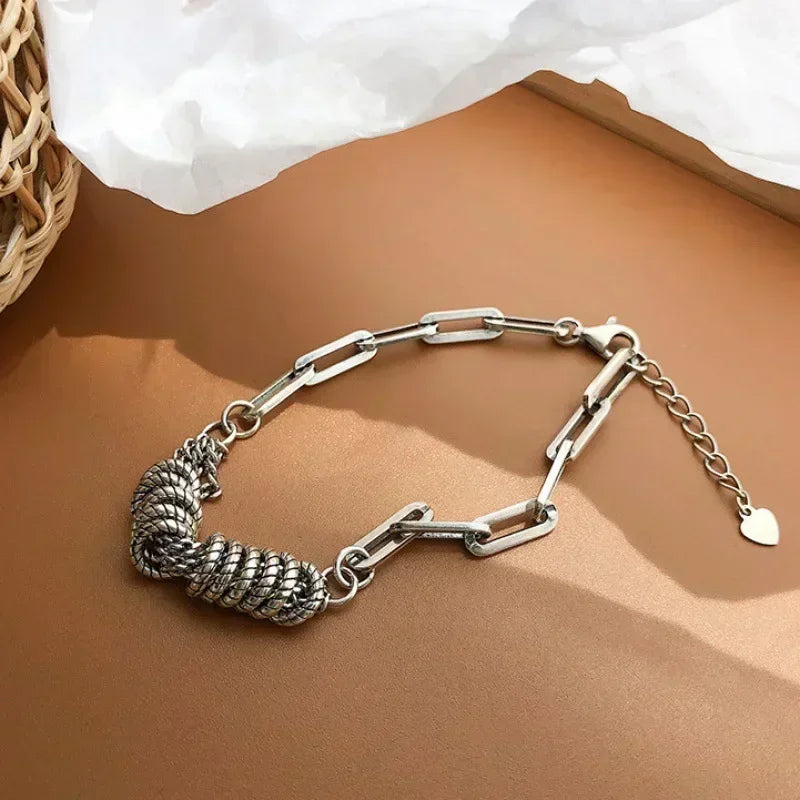 Juego de 4 pulseras de cuerda con piedras preciosas verdes y piedras de imitación