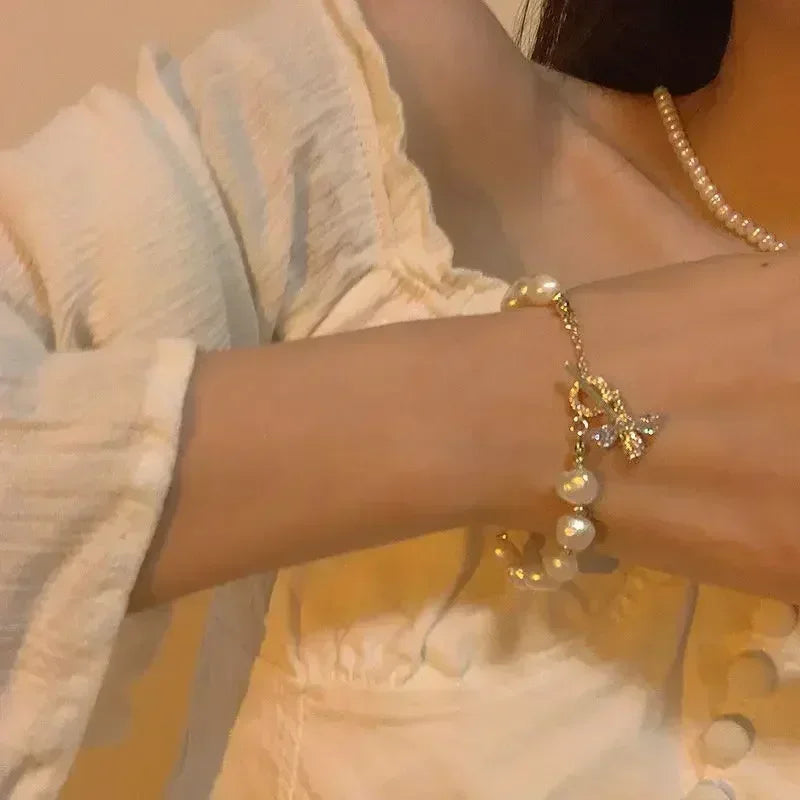 Juego de 4 pulseras de cuerda con piedras preciosas verdes y piedras de imitación