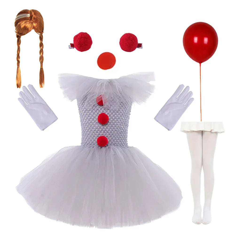 MoonCarnival – Girls clown tutu dress – Halloween costume