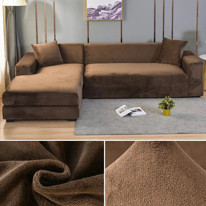 Samtlux – Fluwelen stretch bankhoes antislip – stijl & bescherming thuis