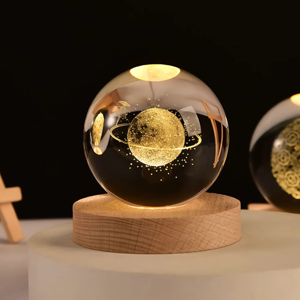 CrystalNova – Crystal ball solar system 3D engraving – Home decoration gift