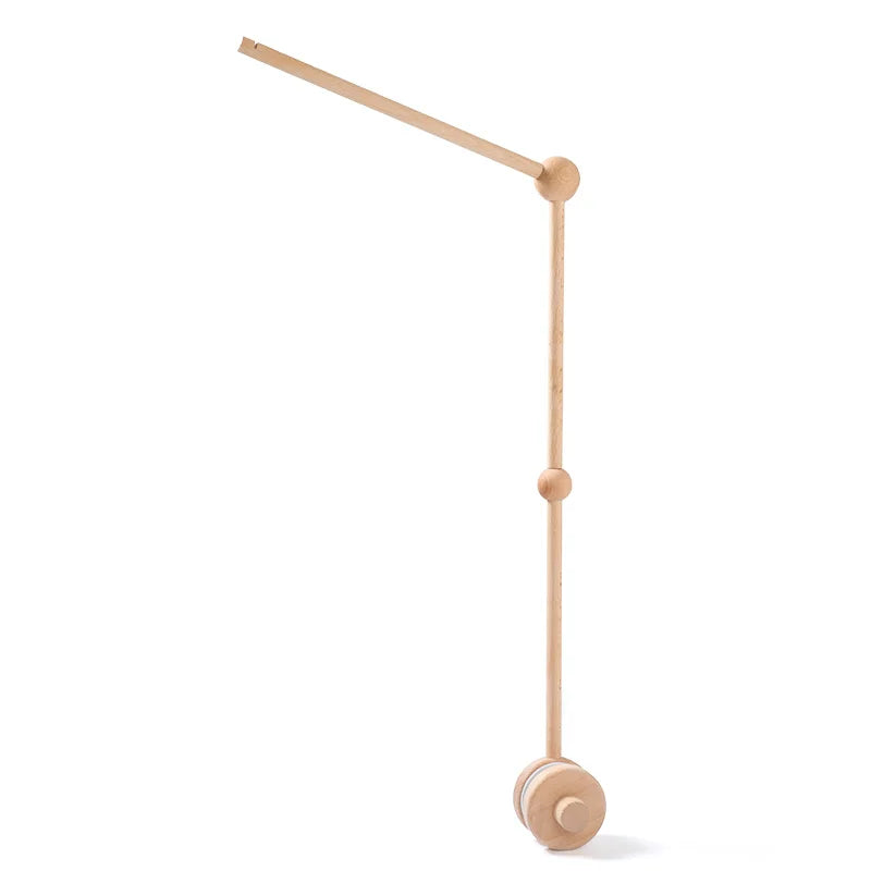 Wooden Crib Mobile with Felt & Bear – Soft Baby Bed Hanger