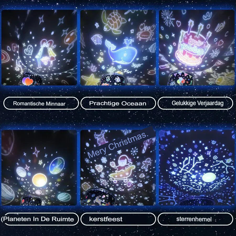 StarryDream Nachtlampje voor Kinderen - Magische Slaap met Sterrenprojecties