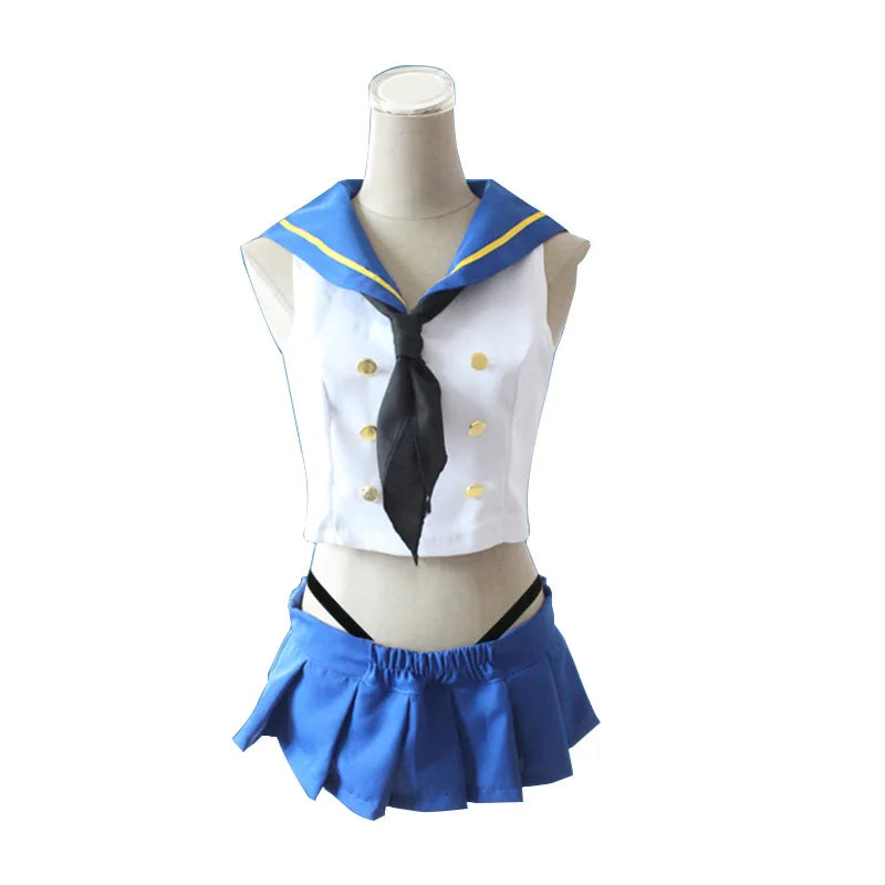 CosWave – Anime Sailor Cosplay Kostuum met Jurk & Pruik – Blauw Wit Meisjes Outfit