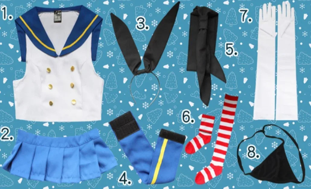 CosWave – Anime Sailor Cosplay Kostuum met Jurk & Pruik – Blauw Wit Meisjes Outfit
