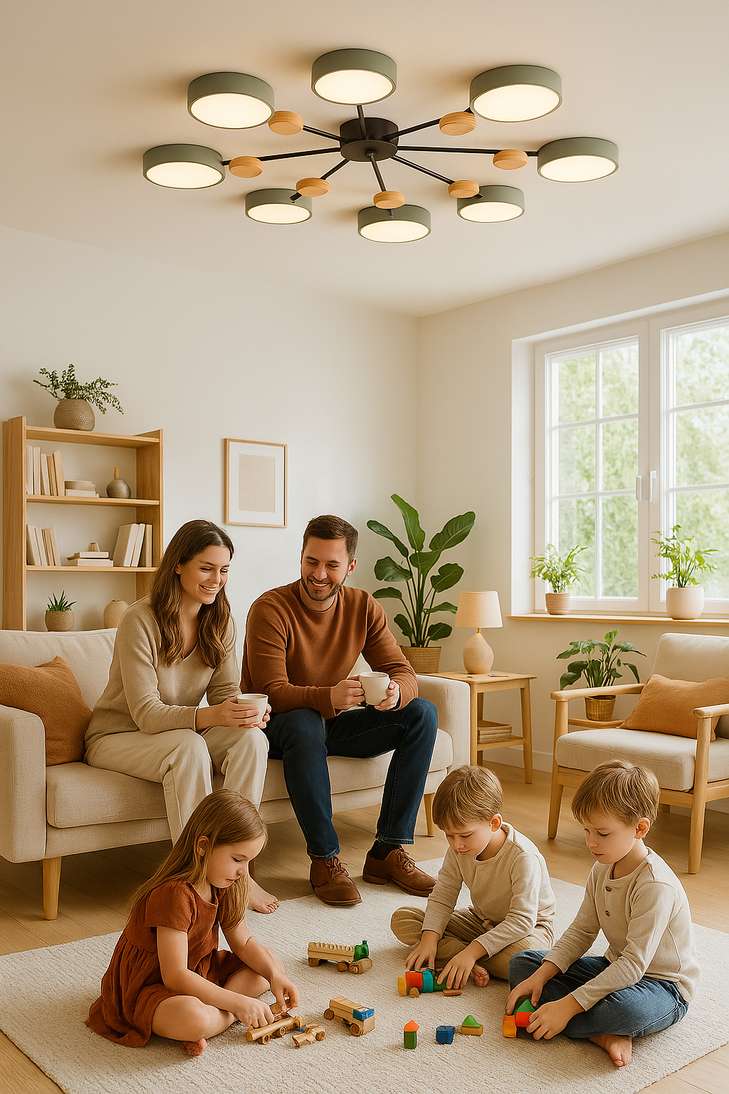 Scandinavische LED-plafondlamp – Vertakt ontwerp & stijl