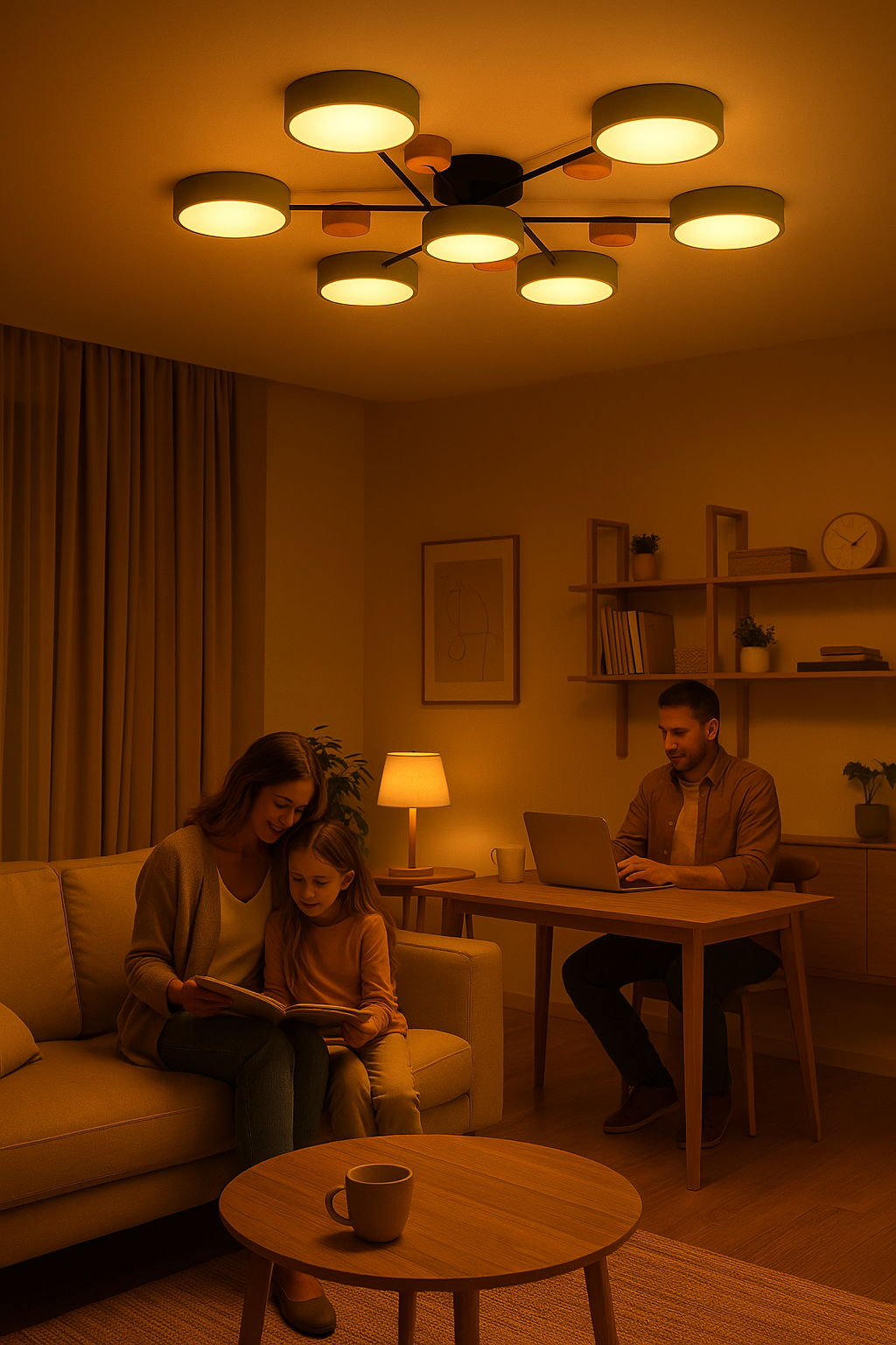 Scandinavische LED-plafondlamp – Vertakt ontwerp & stijl