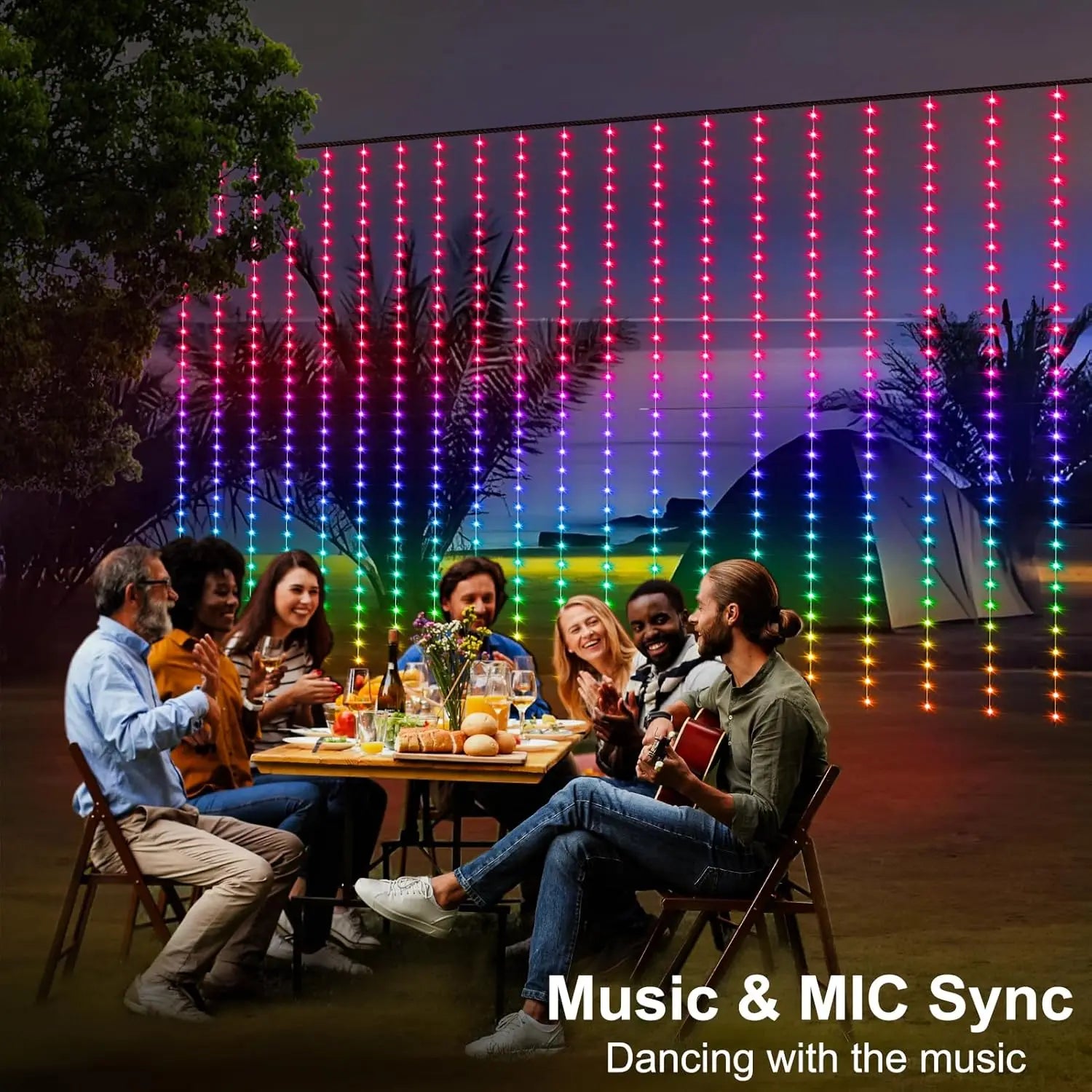 Lunovix Slimme LED Gordijnverlichting – 3x3m, 300 LEDs met Bluetooth-App, Muziekmodus & 16M Kleuren