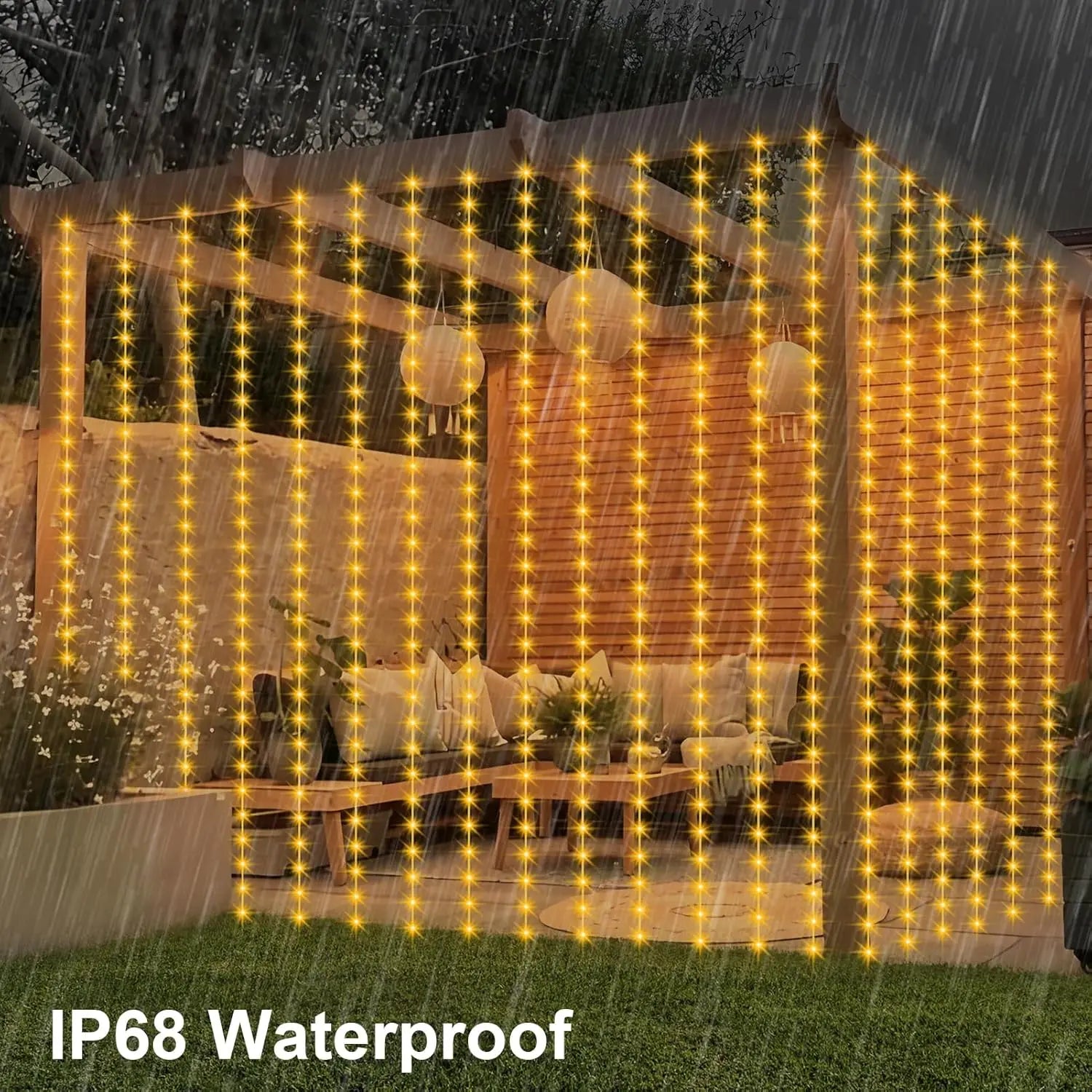 Lunovix Slimme LED Gordijnverlichting – 3x3m, 300 LEDs met Bluetooth-App, Muziekmodus & 16M Kleuren