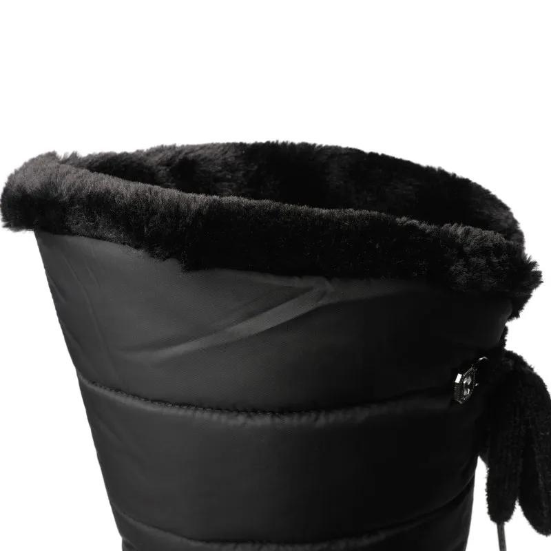 Alpenvia – Botas de invierno altas para mujer con forro cálido de piel sintética