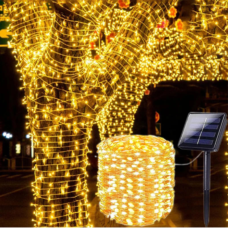 Solar Tuinverlichting - LED Buitenverlichting Met 8 Verlichtingsmodi, 6m-33m 0