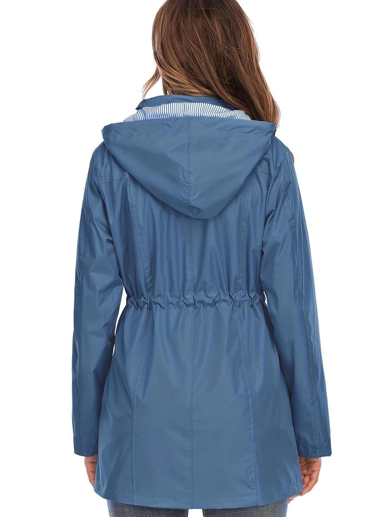 Sophie – Mid-length Raincoat with Hood & Zipper for City & Rain