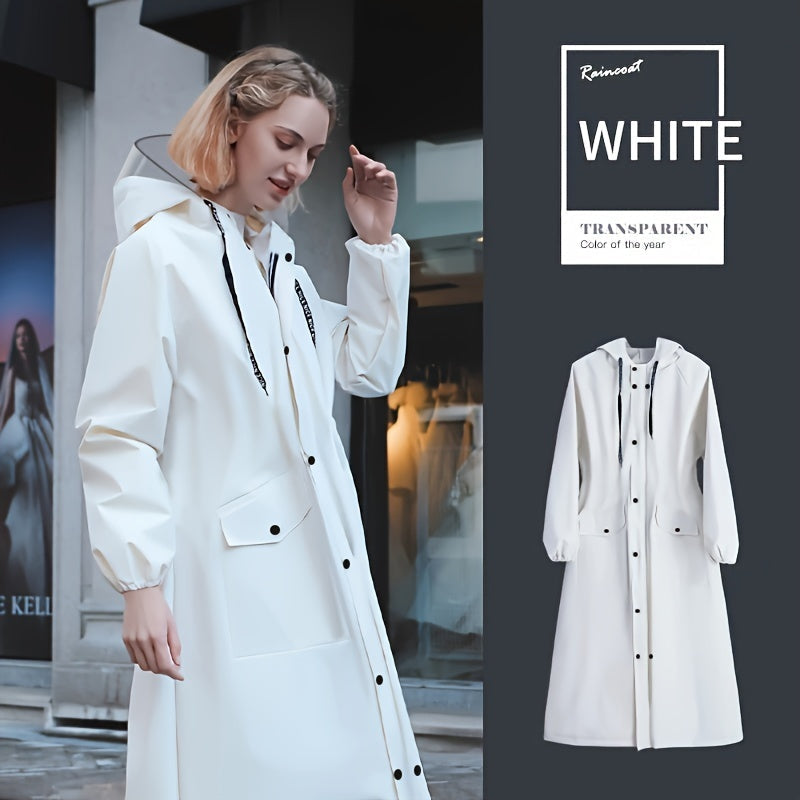 Sophie – Waterproof women's raincoat with hood in white, stylish & practical