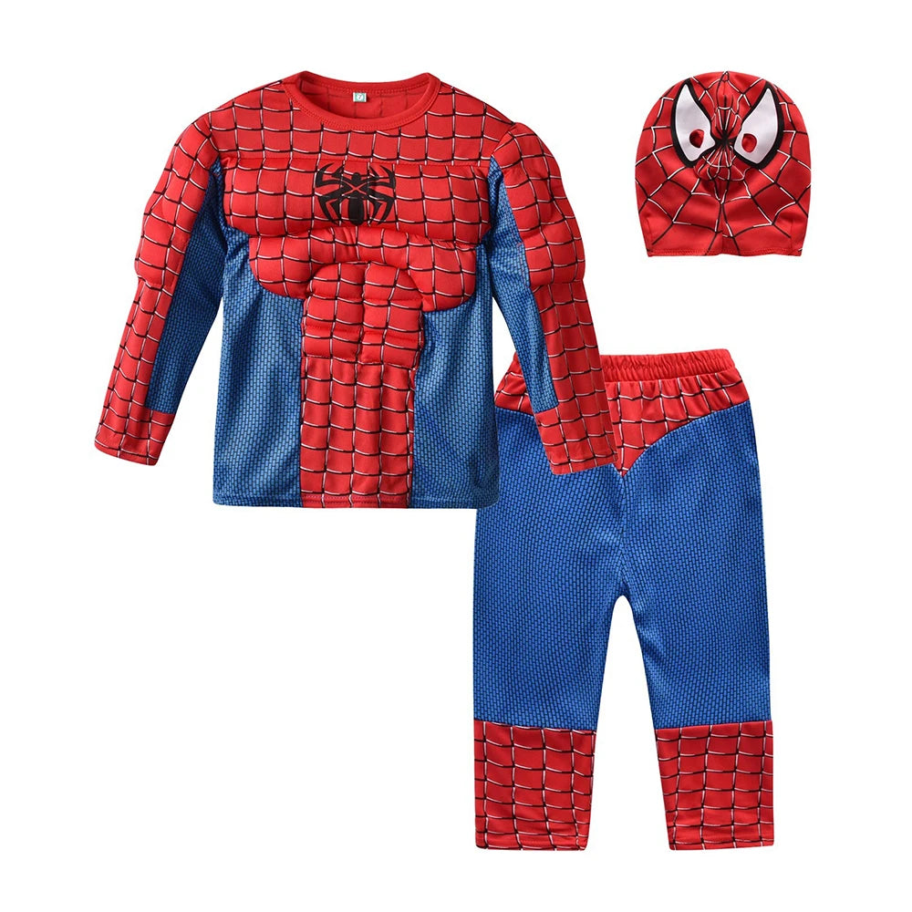 HeroMorph – Superhero Costume Children with Muscle Details & Cape
