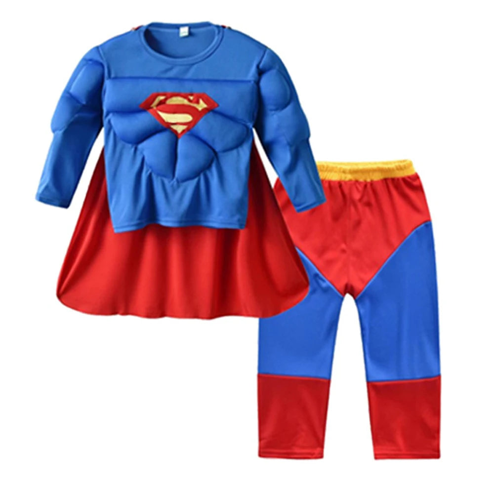 HeroMorph – Superhero Costume Children with Muscle Details & Cape