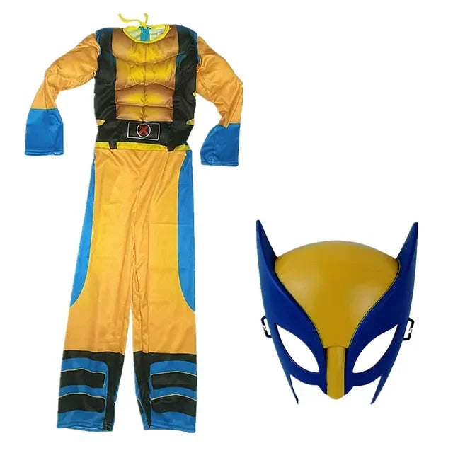 HeroVibe – Superheld Spierkostuum Kinderen met Schild – Rood & Blauw Carnaval Outfit