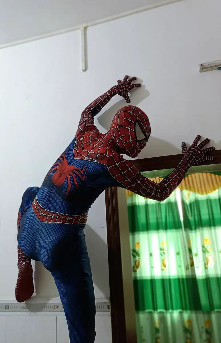 Spiderman Kostuum Voor Volwassenen - 3D Geprinte Zentai Suit, Comfortabele Pasvorm, Diverse MatenaHeroMorph – Rood Blauw Spider Hero Kostuum Volwassenen – 3D Geprint Zentai Suit