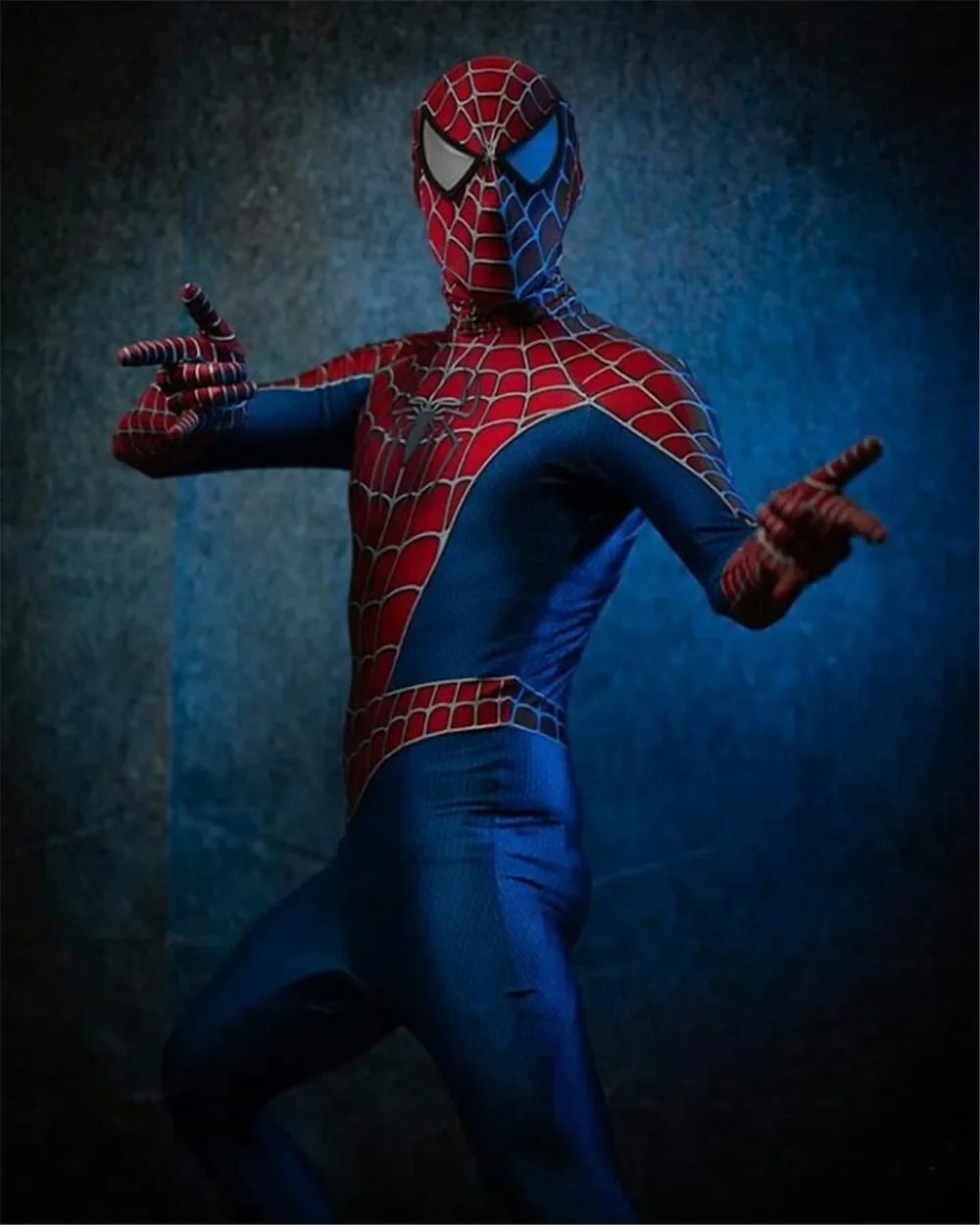 Spiderman Kostuum Voor Volwassenen - 3D Geprinte Zentai Suit, Comfortabele Pasvorm, Diverse MatenaHeroMorph – Rood Blauw Spider Hero Kostuum Volwassenen – 3D Geprint Zentai Suit