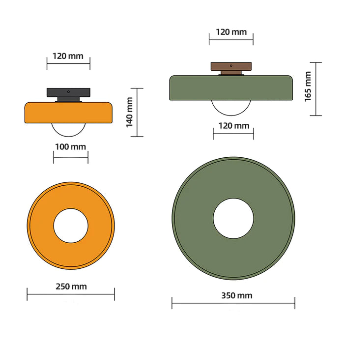Culina – Round flush ceiling lamp – Glass design for kitchen & interior