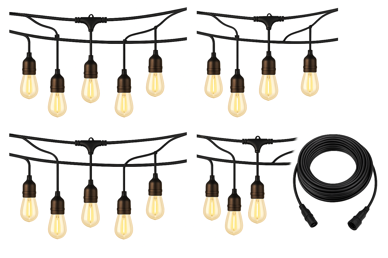 Lumora – Party lighting outdoor 15 LED lamps – 48FT IP65 waterproof