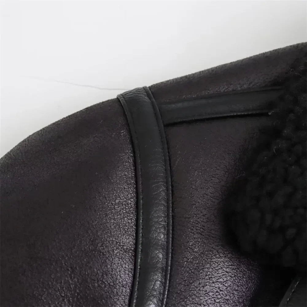 Stylowy Dwustronny Płaszcz Damski z Paskiem na Jesień, Luźny, Poliester 5