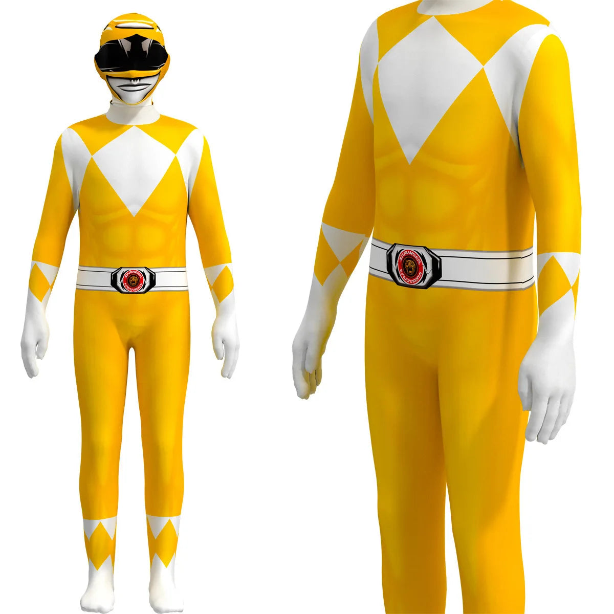PowerMorph – Superhelden Kostuum met Masker voor Volwassenen – Polyester Halloween Outfit