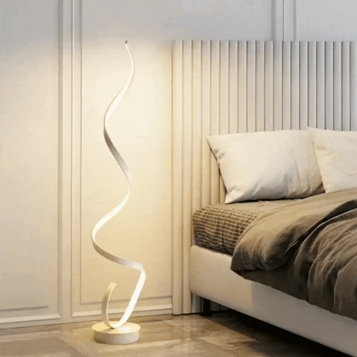 Istanbul LED Spiral Floor Lamp – Dimmable Warm Light & Modern Design