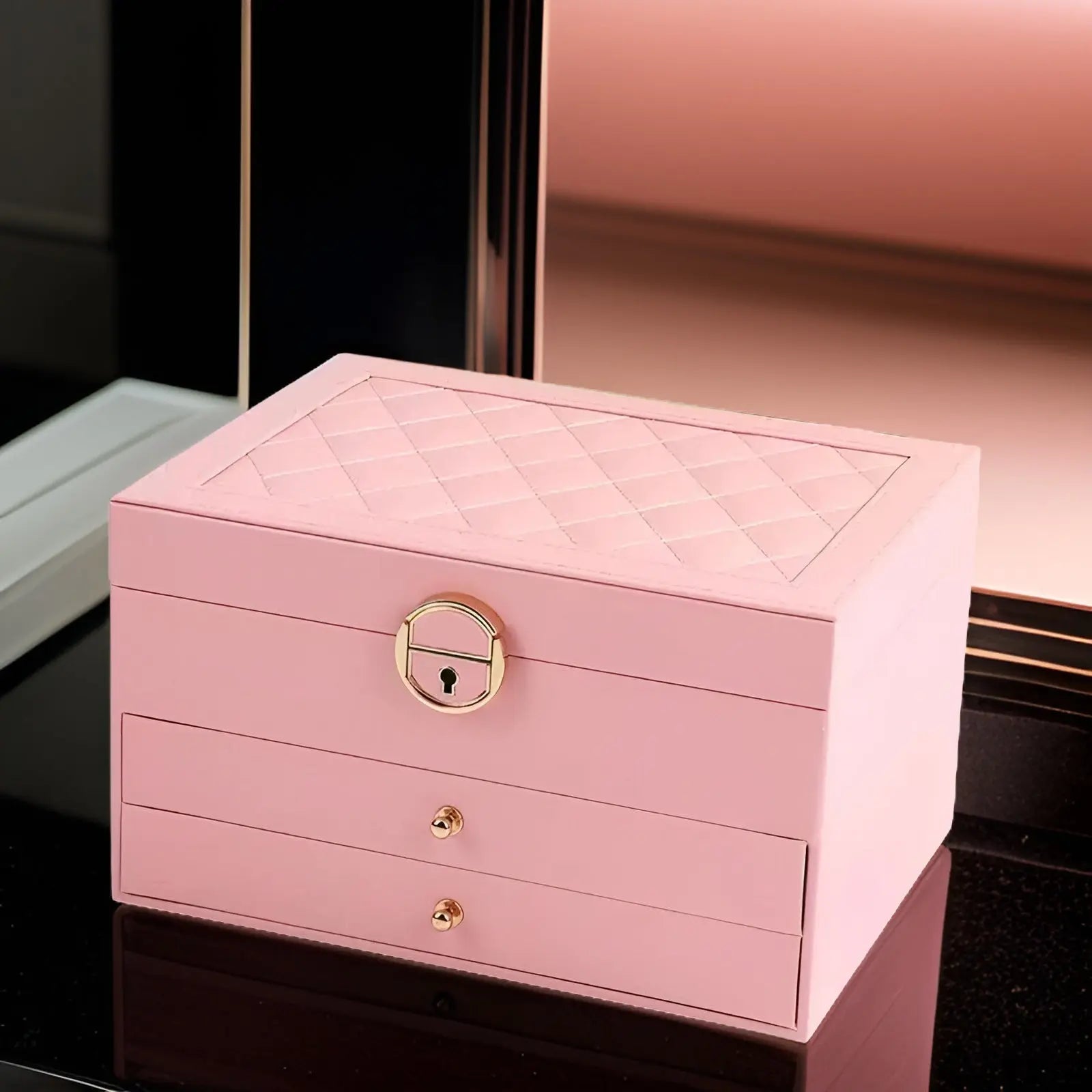 EleganceBox – Luxe meerlaagse sieradendoos van PU-leer