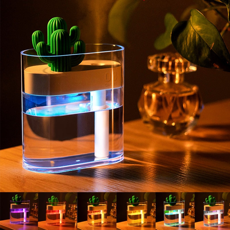 Aromora – Ultrasone Kaktus Aromadiffuser met LED-licht 160 ml