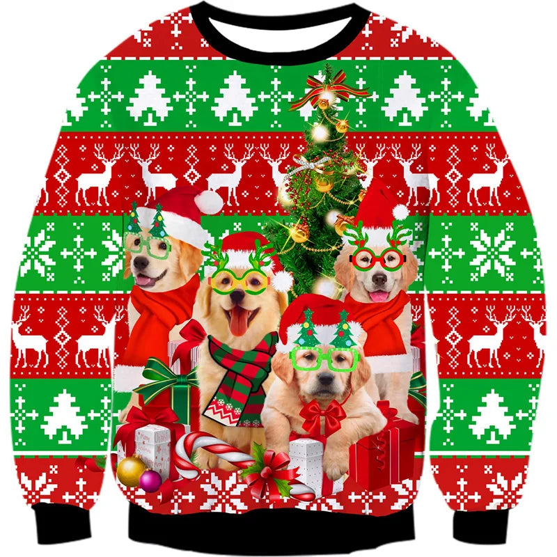 Unisex sweatshirt met 3D print voor katten- en hondenliefhebbers 0