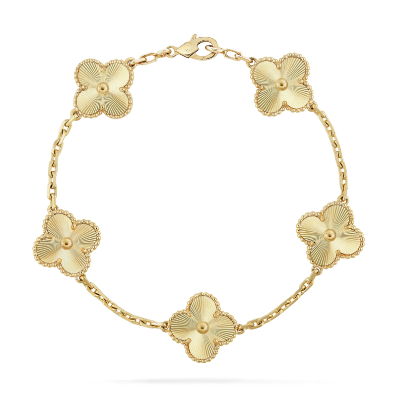 Veloura – Bracelet flower pattern 18K gold-plated steel – delicate for ladies' look