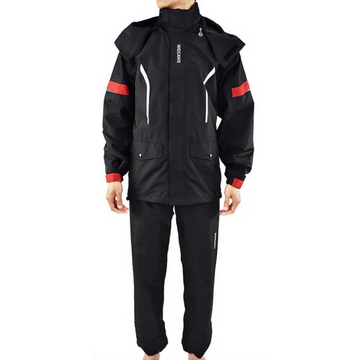 Waterproof Men's Motorcycle Raincoat with Reflectors, Black/Green, S-XXXL