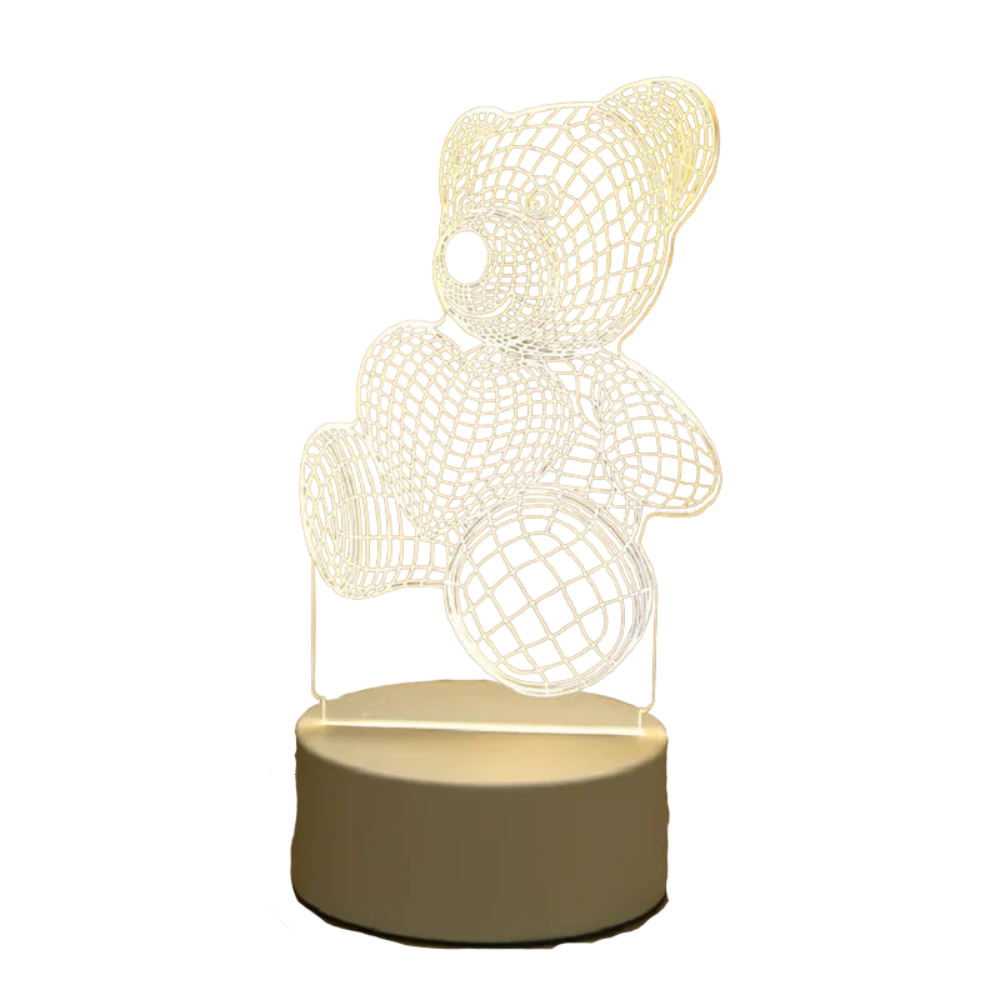 LumiBear – lámpara de oso 3D USB LED luz nocturna para niños – decoración creativa