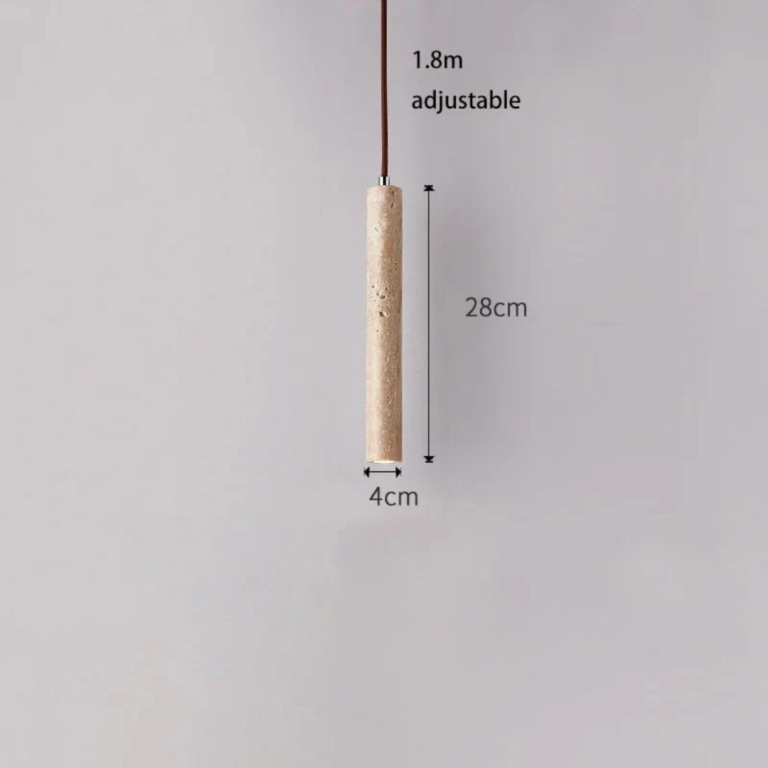 Aurevia – Travertine LED Chandelier in Minimalist Wabi-Sabi Style