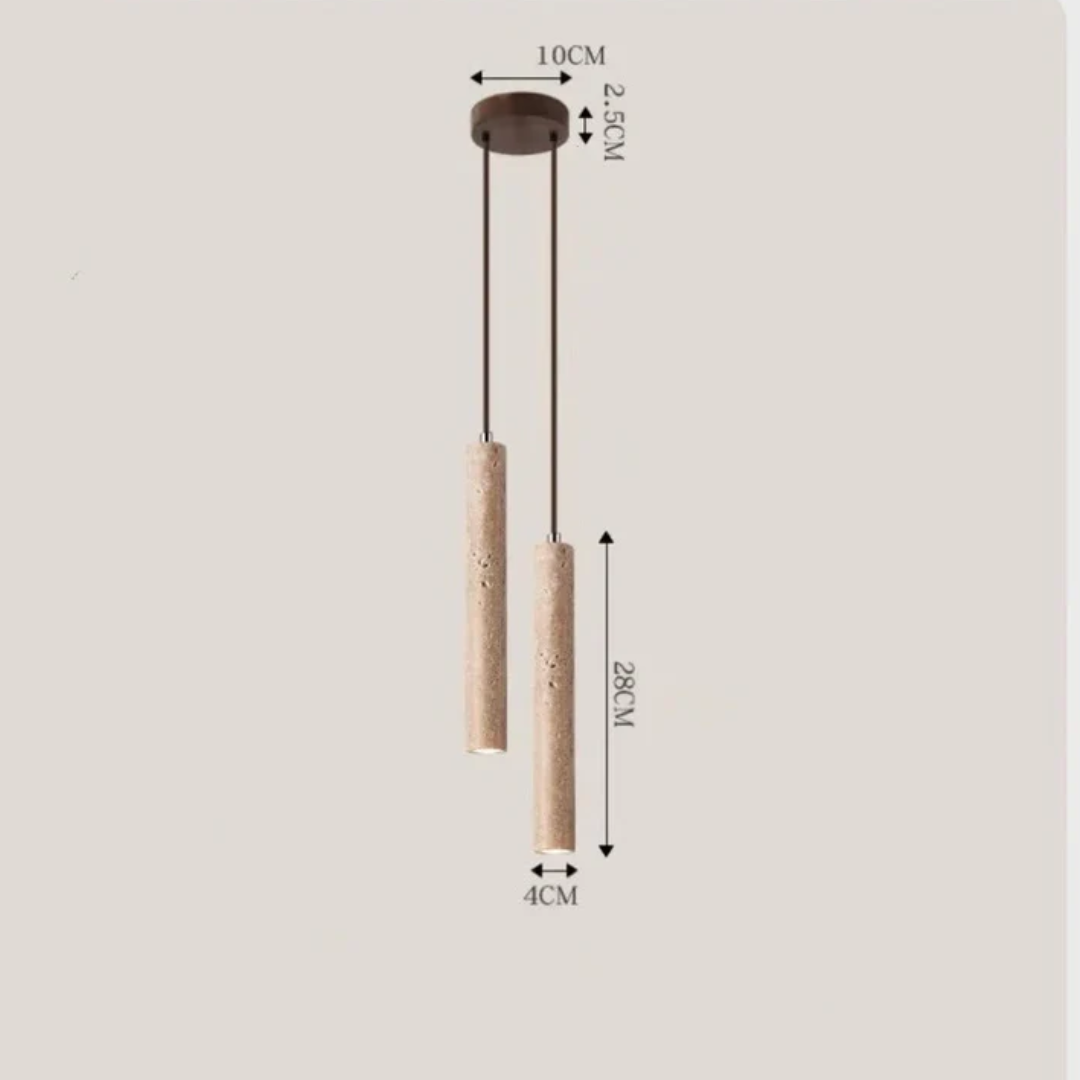 Aurevia – Travertine LED Chandelier in Minimalist Wabi-Sabi Style